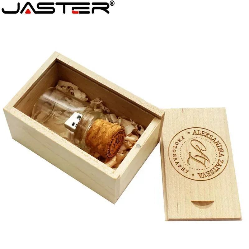 JASTER Glass Drift Bottle With Cork USB Flash Drive (Transparent) Pendrive 4GB 8GB 16GB 32GB 64GB 128GB Fashion Current Gift - PST PS Tradings