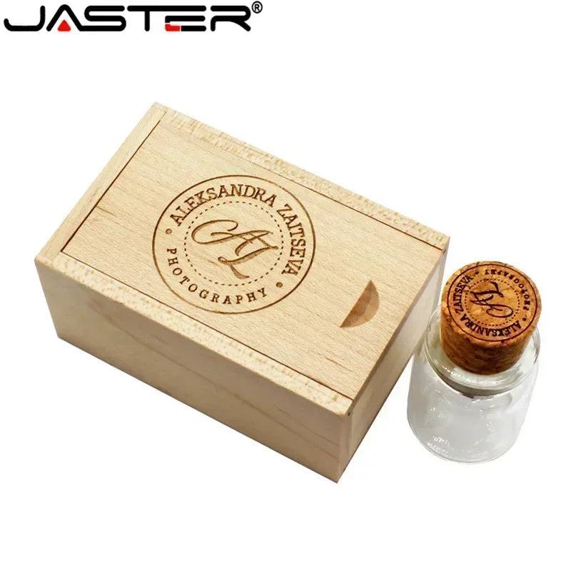 JASTER Glass Drift Bottle With Cork USB Flash Drive (Transparent) Pendrive 4GB 8GB 16GB 32GB 64GB 128GB Fashion Current Gift - PST PS Tradings