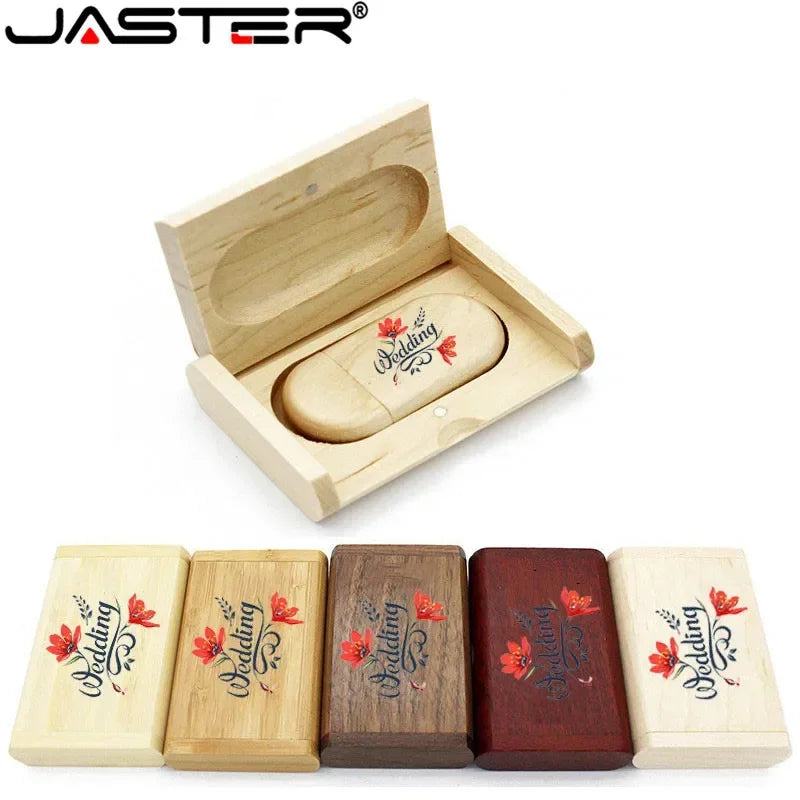 JASTER High Quality Wooden Logo Engrave Wood USB Flash Drive 4GB 8GB 16GB 32GB 64GB wedding Gift Flash Memory Card Pen Drive - PST PS Tradings