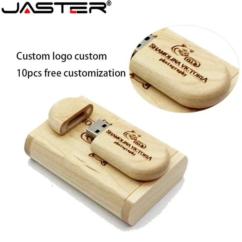 JASTER High Quality Wooden Logo Engrave Wood USB Flash Drive 4GB 8GB 16GB 32GB 64GB wedding Gift Flash Memory Card Pen Drive - PST PS Tradings