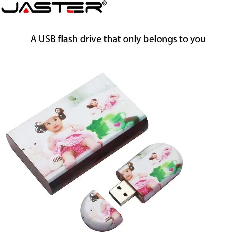 JASTER High Quality Wooden Logo Engrave Wood USB Flash Drive 4GB 8GB 16GB 32GB 64GB wedding Gift Flash Memory Card Pen Drive - PST PS Tradings