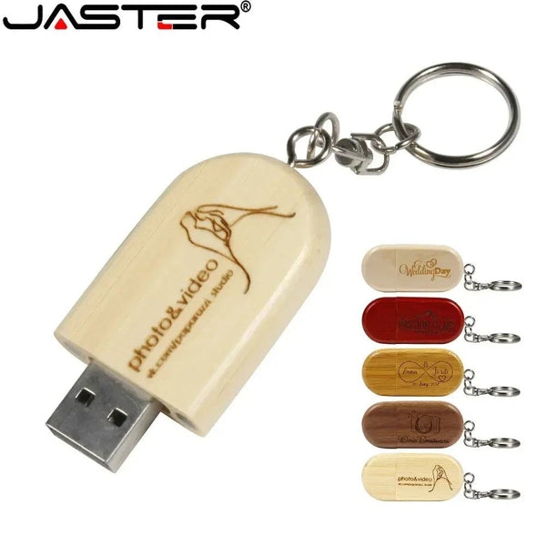 JASTER Personality Gift Wood Creative Pen Drive LOGO Customized U Disk USB 2.0 Pendrive 4GB 8GB 16GB 32GB 64GB 128GB - PST PS Tradings