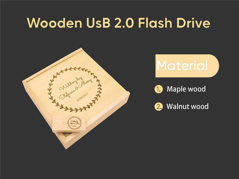 JASTER USB 2.0 Flash Drives Photography Wooden Photo Album Box Pen drive Free logo 16GB 32GB 64GB 128GB Creative gift USB stick