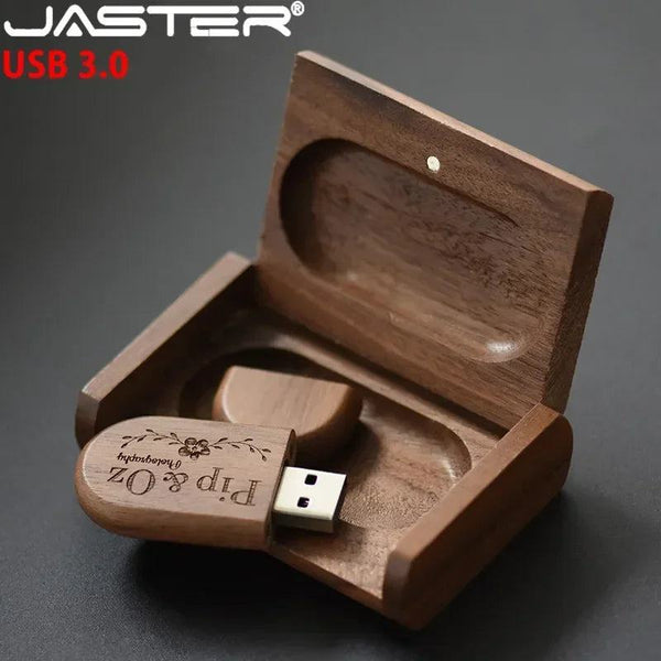 JASTER USB 3.0 High Speed LOGO Wooden Box Personal Logo Customer Pendrive 8GB 16GB 32GB 64GB USB Flash Drive Pen Drive U Disk - PST PS Tradings