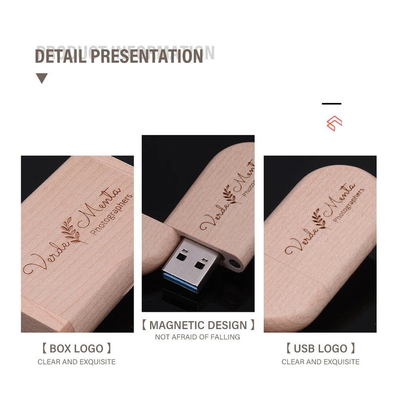 JASTER USB 3.0 High Speed LOGO Wooden Box Personal Logo Customer Pendrive 8GB 16GB 32GB 64GB USB Flash Drive Pen Drive U Disk - PST PS Tradings