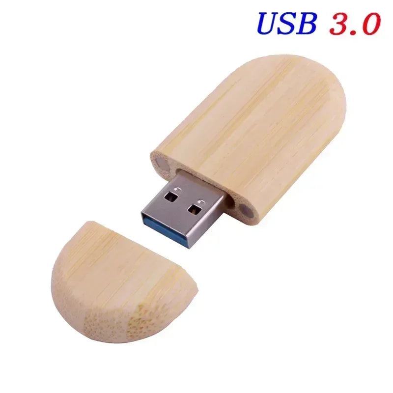 JASTER USB 3.0 Wooden Box Pen Drive Free Custom Logo USB Flash Drive Bamboo Pendrive Wedding Gift Memory Stick 128GB 32GB 64GB