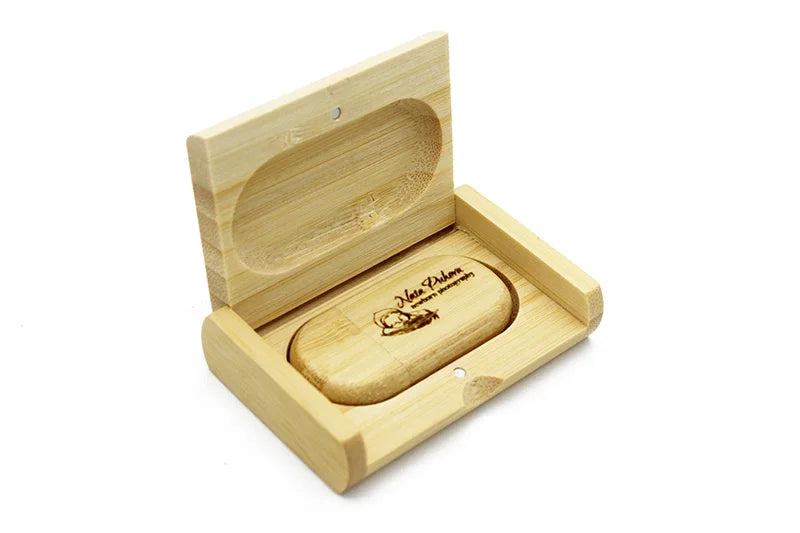 JASTER USB 3.0 Wooden Box Pen Drive Free Custom Logo USB Flash Drive Bamboo Pendrive Wedding Gift Memory Stick 128GB 32GB 64GB