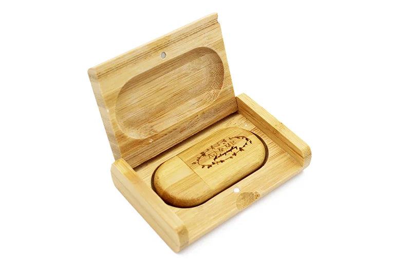 JASTER USB 3.0 Wooden Box Pen Drive Free Custom Logo USB Flash Drive Bamboo Pendrive Wedding Gift Memory Stick 128GB 32GB 64GB