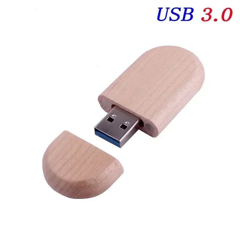 JASTER USB 3.0 Wooden Box Pen Drive Free Custom Logo USB Flash Drive Bamboo Pendrive Wedding Gift Memory Stick 128GB 32GB 64GB