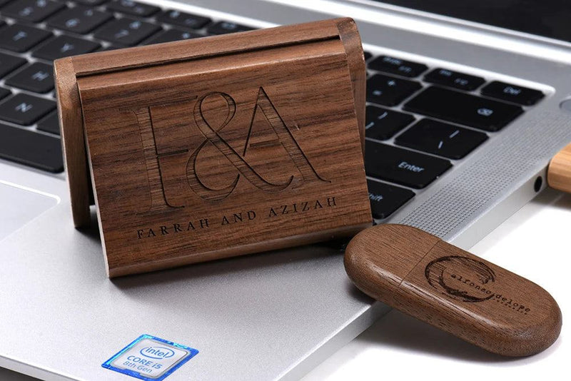 JASTER USB 3.0 Wooden Box Pen Drive Free Custom Logo USB Flash Drive Bamboo Pendrive Wedding Gift Memory Stick 128GB 32GB 64GB