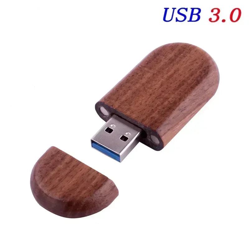 JASTER USB 3.0 Wooden Box Pen Drive Free Custom Logo USB Flash Drive Bamboo Pendrive Wedding Gift Memory Stick 128GB 32GB 64GB