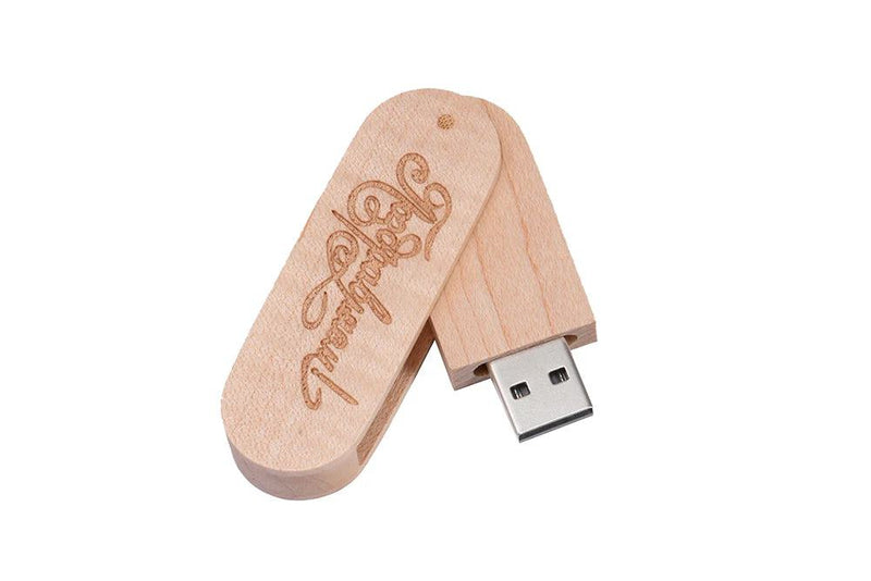 JASTER Wooden Rotatable USB USB Flash Drives 128GB Memory Stick Free Custom Logo 64GB 32GB with Key Chain Business Gift Pendrive