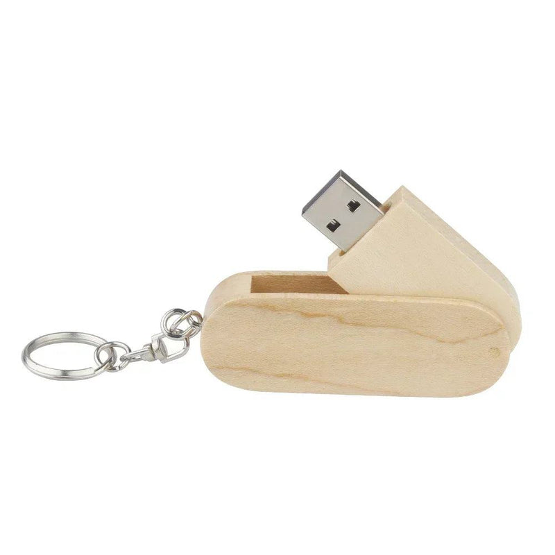 JASTER Wooden Rotatable USB USB Flash Drives 128GB Memory Stick Free Custom Logo 64GB 32GB with Key Chain Business Gift Pendrive