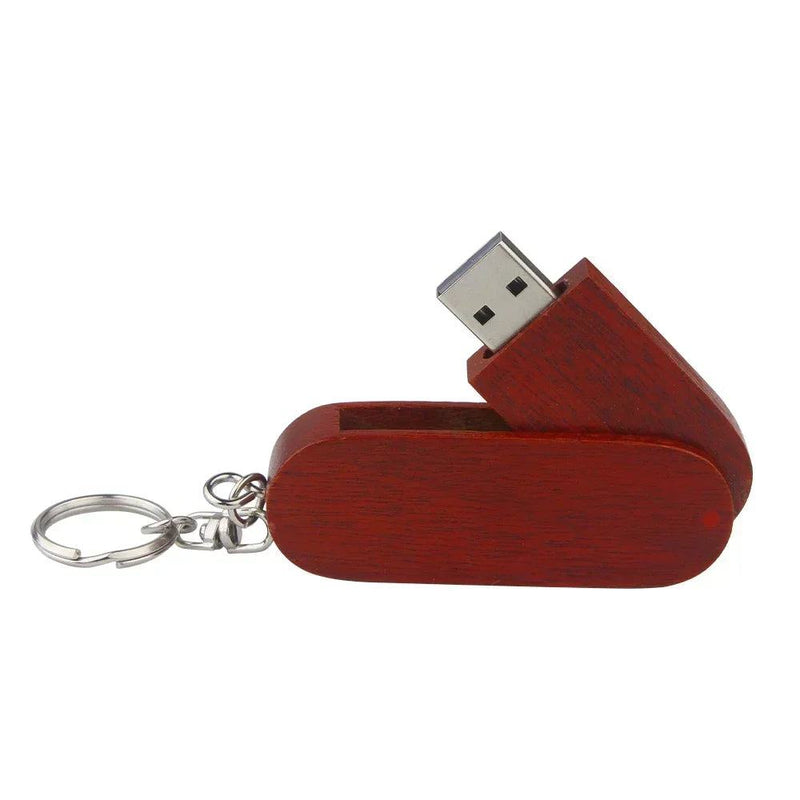 JASTER Wooden Rotatable USB USB Flash Drives 128GB Memory Stick Free Custom Logo 64GB 32GB with Key Chain Business Gift Pendrive