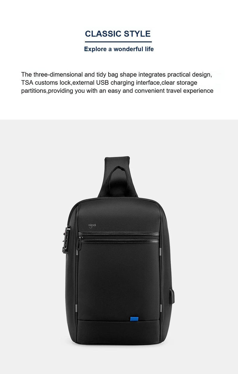 Kingsons/Vgoal Anti-theft Waterproof Single Shoulder Backpack For Men Laptop 14/13.3 inch W/ USB Charging Port&TSA Customs Lock - PST PS Tradings