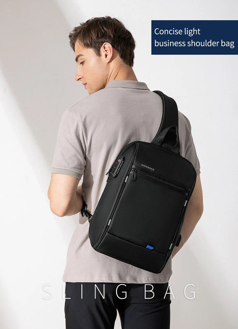 Kingsons/Vgoal Anti-theft Waterproof Single Shoulder Backpack For Men Laptop 14/13.3 inch W/ USB Charging Port&TSA Customs Lock - PST PS Tradings