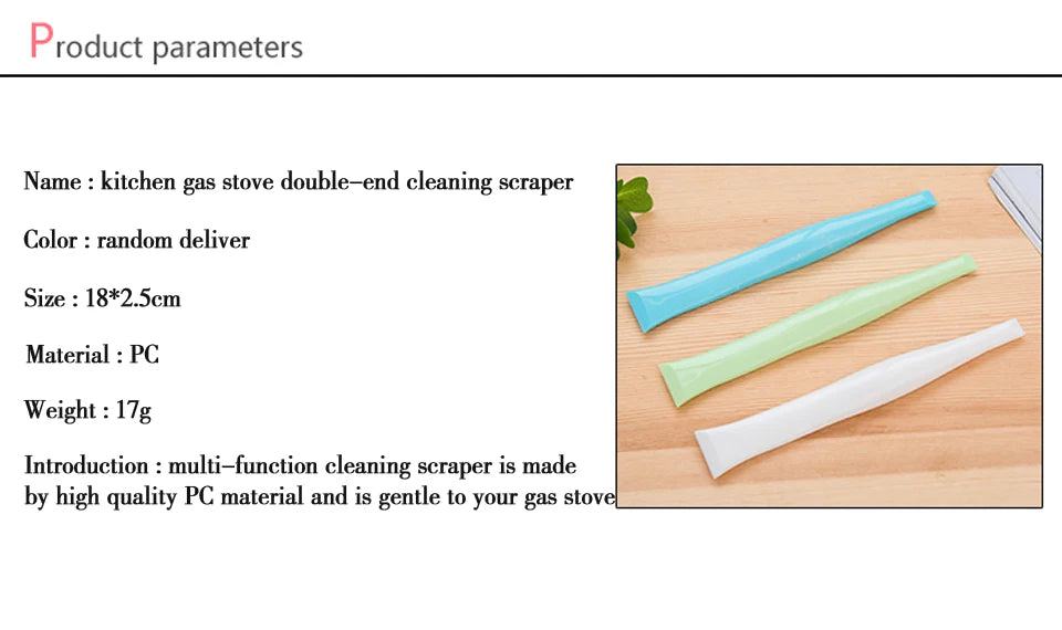 kitchen gas stove double-end cleaning scraper creative multifunctional decontamination slot scraping small tank detergent stains - PST PS Tradings