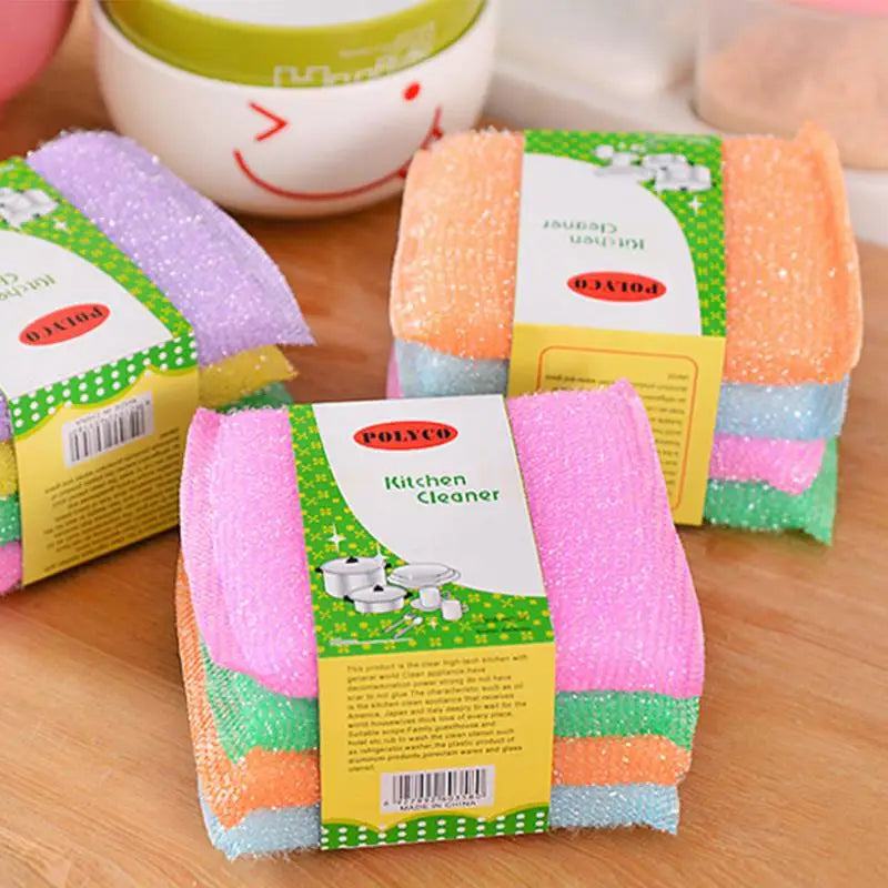 Kitchen nonstick oil scouring pad oil cleaning cloth washing cloth to wash cloth towel brush bowl cloth sponge 4 pcs - PST PS Tradings