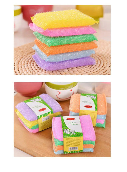 Kitchen nonstick oil scouring pad oil cleaning cloth washing cloth to wash cloth towel brush bowl cloth sponge 4 pcs - PST PS Tradings