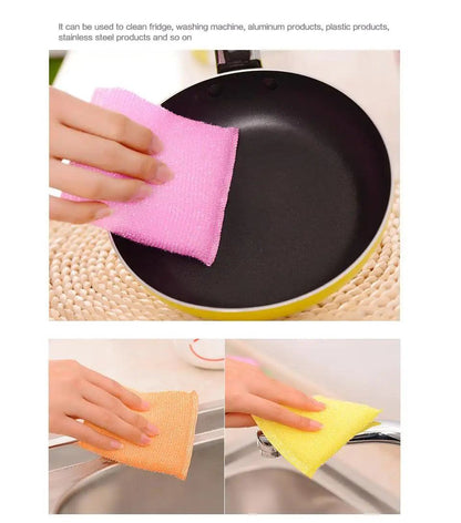 Kitchen nonstick oil scouring pad oil cleaning cloth washing cloth to wash cloth towel brush bowl cloth sponge 4 pcs - PST PS Tradings