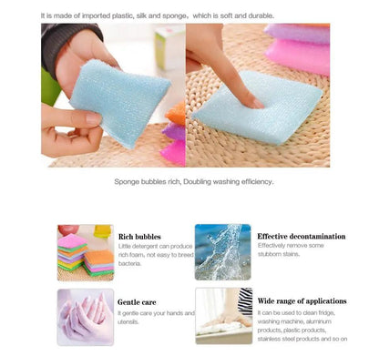 Kitchen nonstick oil scouring pad oil cleaning cloth washing cloth to wash cloth towel brush bowl cloth sponge 4 pcs - PST PS Tradings