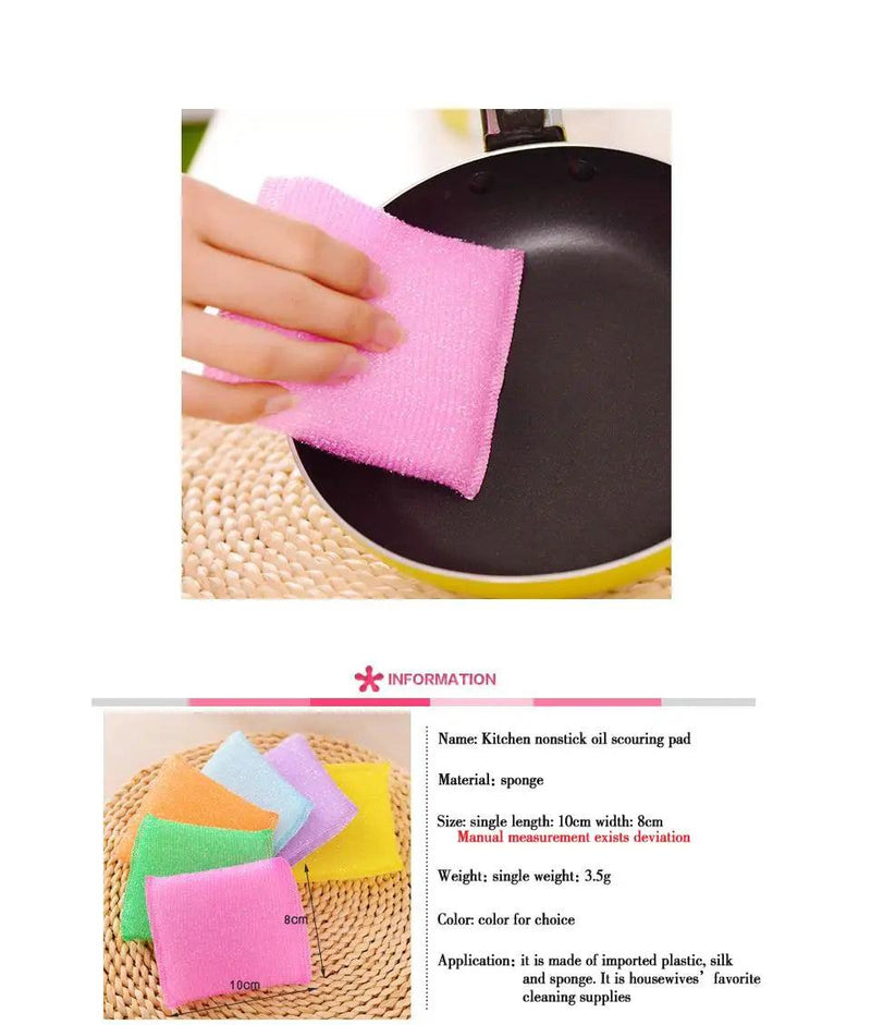 Kitchen nonstick oil scouring pad oil cleaning cloth washing cloth to wash cloth towel brush bowl cloth sponge 4 pcs - PST PS Tradings