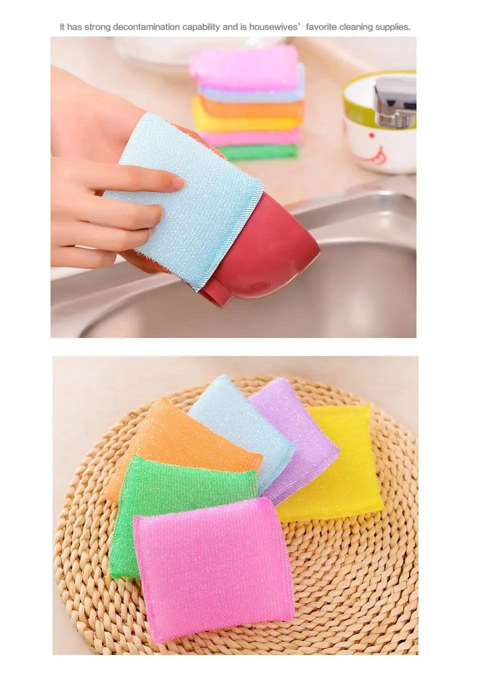 Kitchen nonstick oil scouring pad oil cleaning cloth washing cloth to wash cloth towel brush bowl cloth sponge 4 pcs - PST PS Tradings