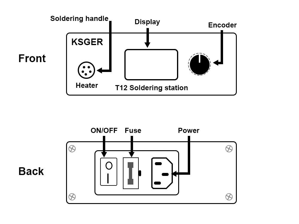 KSGER T12 Soldering Station V2.1S STM32 OLED Digital Temperature Controller Electric Soldering Irons Stings T12-K B2 BC2 D24 Tip