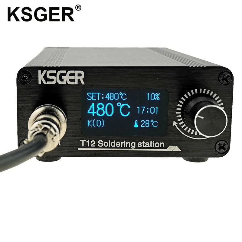 KSGER T12 Soldering Station V2.1S STM32 OLED Digital Temperature Controller Electric Soldering Irons Stings T12-K B2 BC2 D24 Tip