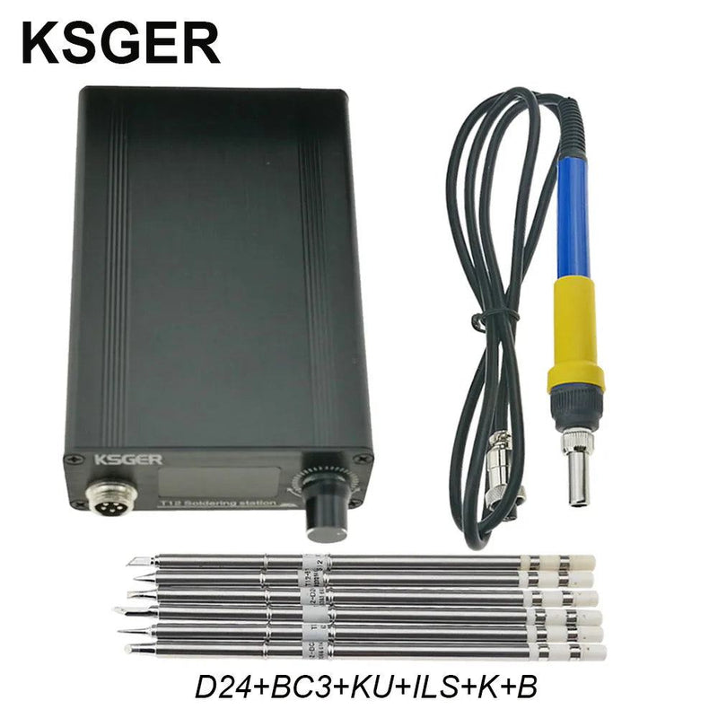 KSGER T12 Soldering Station V2.1S STM32 OLED Digital Temperature Controller Electric Soldering Irons Stings T12-K B2 BC2 D24 Tip