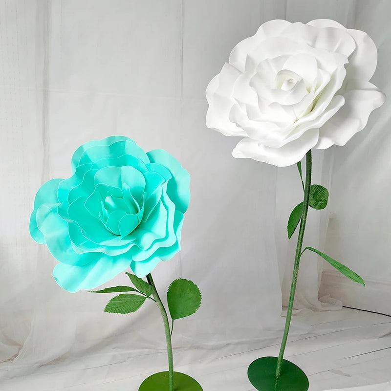 Large Foam Fake Flowers Artificial Roses Set of European Style Wedding Flower Wall Wedding Window Background Layout - PST PS Tradings