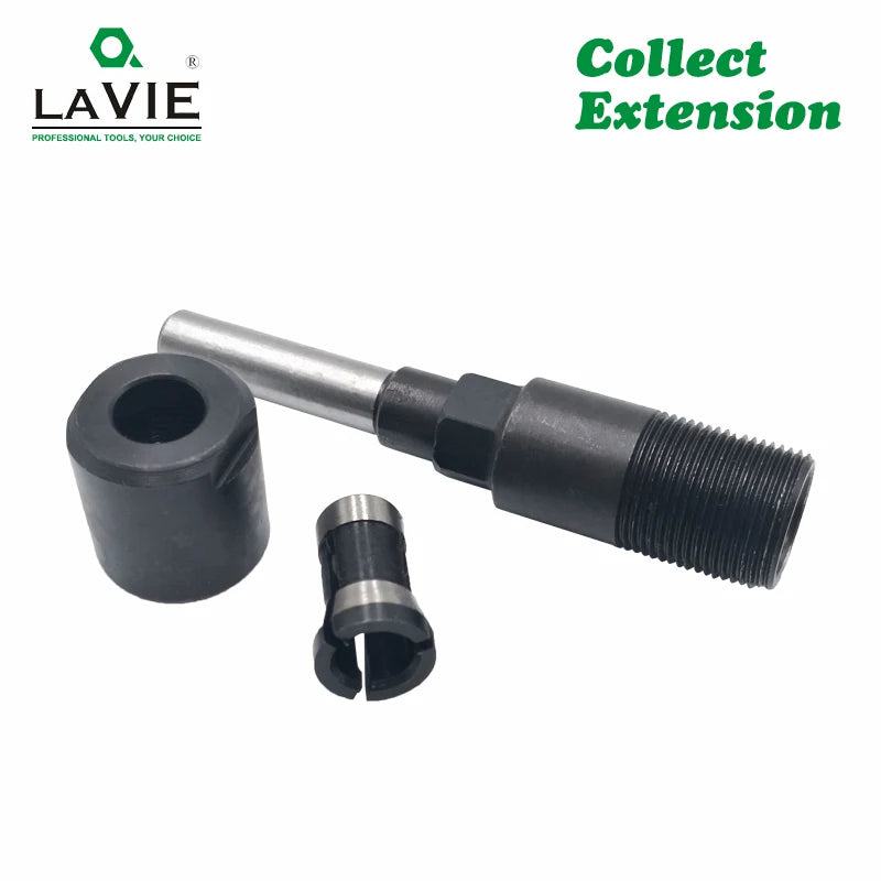 LAVIE 1 pc 1/4" 8mm 12mm 1/2" Shank Router Bit Extension Rod Collet Engraving Machine Extension Milling Cutter For Wood MC04003