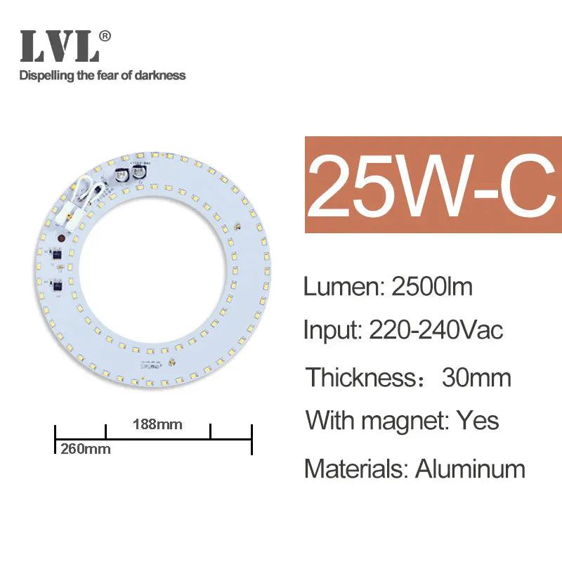 LED Panel Light 10W 18W 25W 40W No Flicker AC 220V 230V for Ceiling Light Source Square Round Panel Light