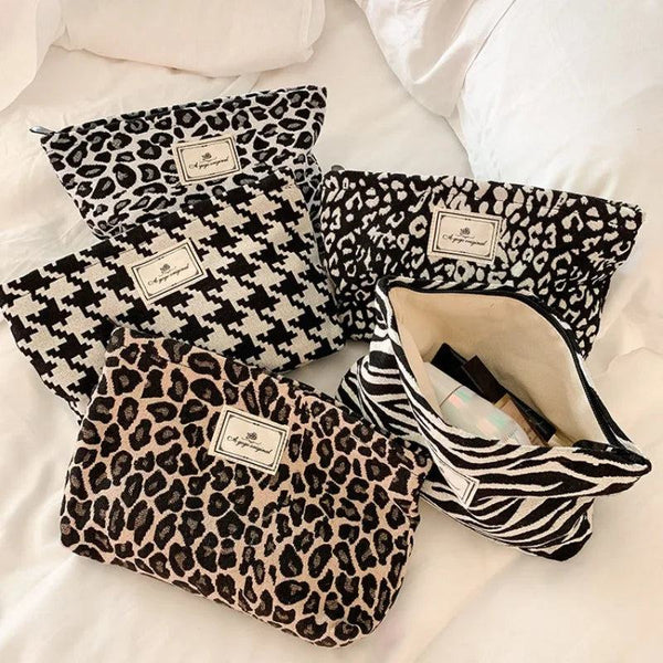 Leopard Printed Makeup Bag Thickened Travel Toiletries Cosmetic Bags Cases Pouch Handbag Makeup Bags Make Up Organizer Bag - PST PS Tradings