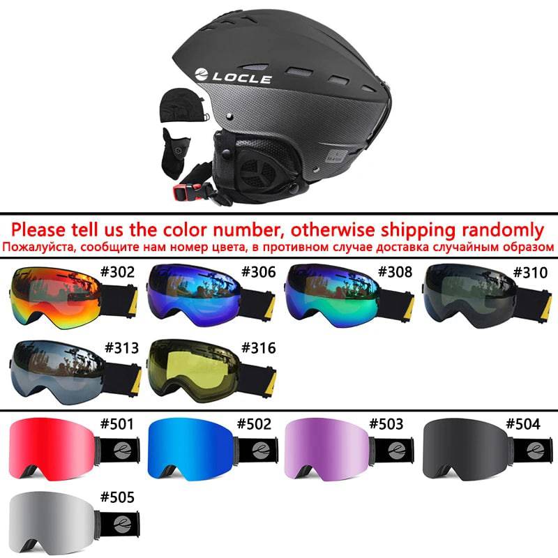 LOCLE Professional Skiing Helmet Men Women Children Ski Helmet Snow Skating Snowboard Snowmobile Skateboard Helmet Size 52-61cm - Property & Safety Tradings