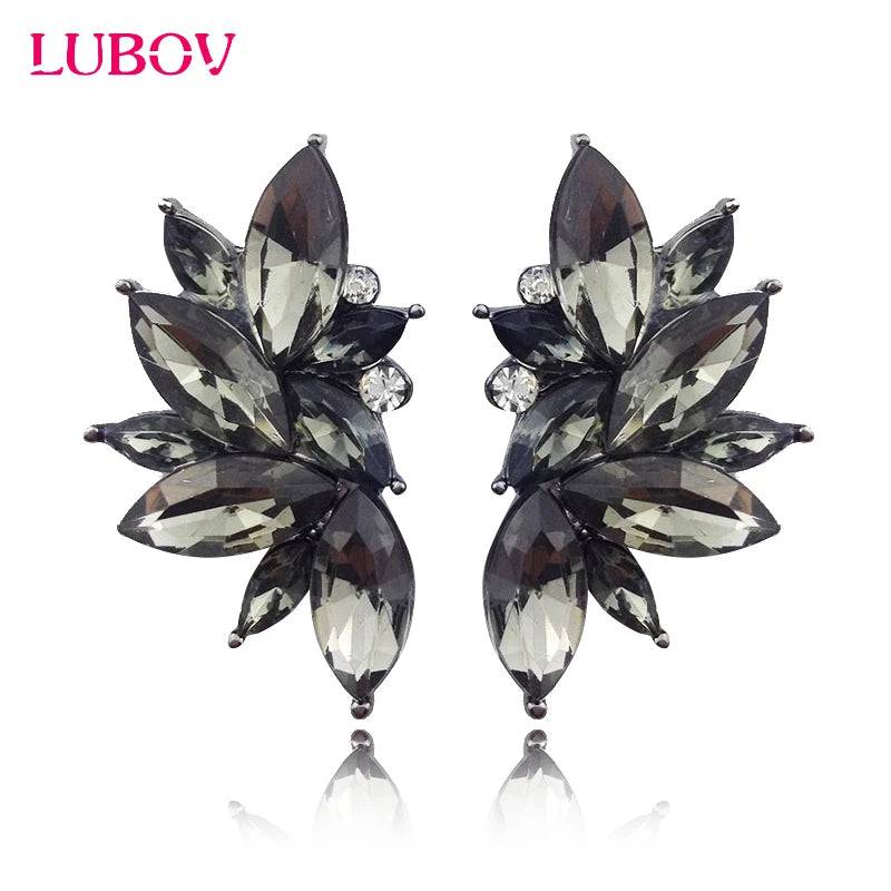 LUBOV 2018 Trendy Angel Wing Design Opal Stone Stud Earrings Women Elegant Crystal Earrings Christmas Gift Jewelry - Property & Safety Tradings