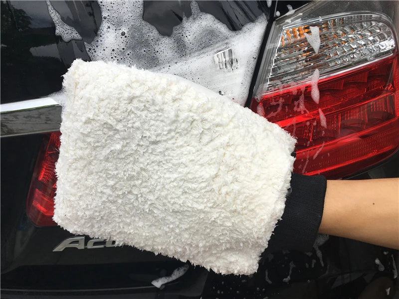 Lucullan Latest Ultra Soft Car Wash Mitt Easy To Dry Microfiber Premium Auto Detailing Mitt Best For Two Buckets Wash - PST PS Tradings