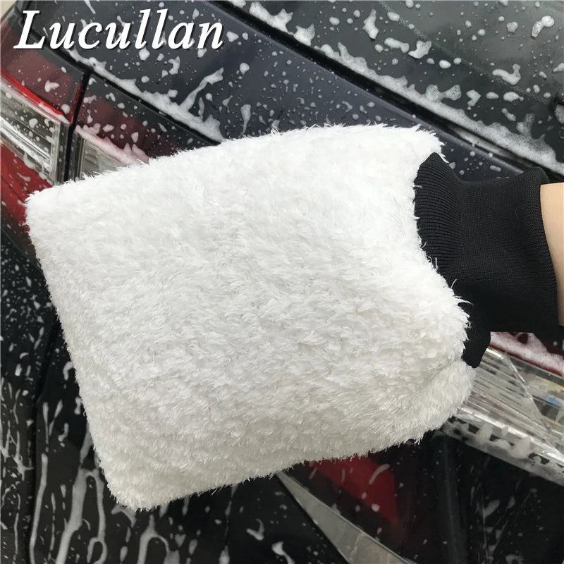 Lucullan Latest Ultra Soft Car Wash Mitt Easy To Dry Microfiber Premium Auto Detailing Mitt Best For Two Buckets Wash - PST PS Tradings