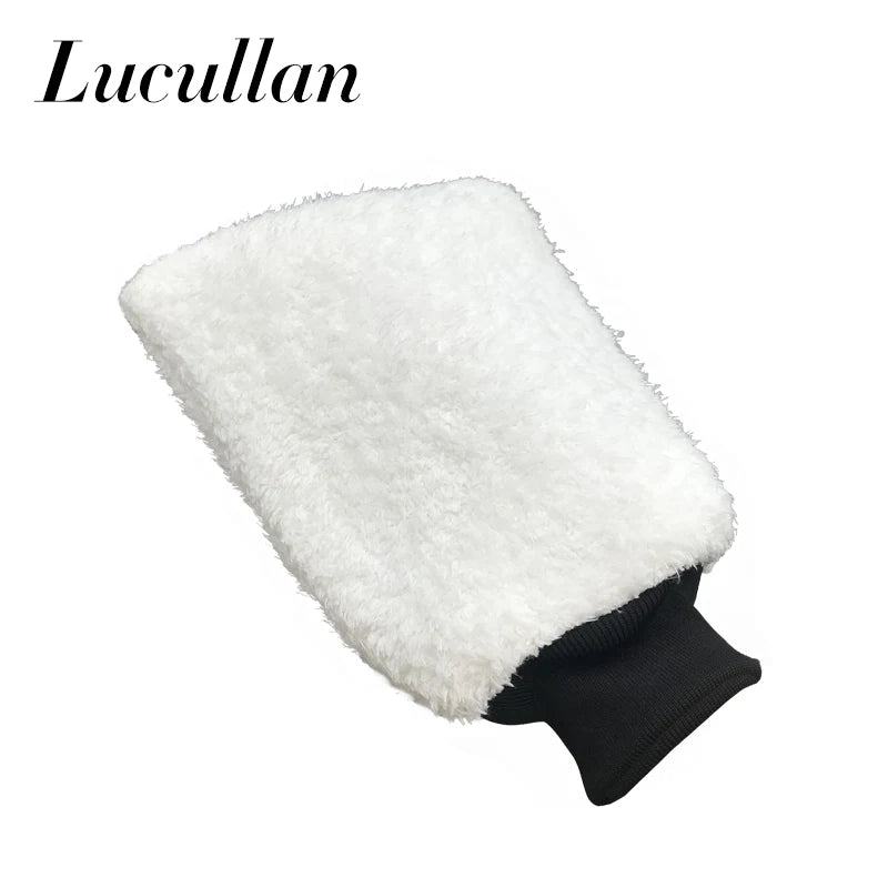 Lucullan Latest Ultra Soft Car Wash Mitt Easy To Dry Microfiber Premium Auto Detailing Mitt Best For Two Buckets Wash - PST PS Tradings