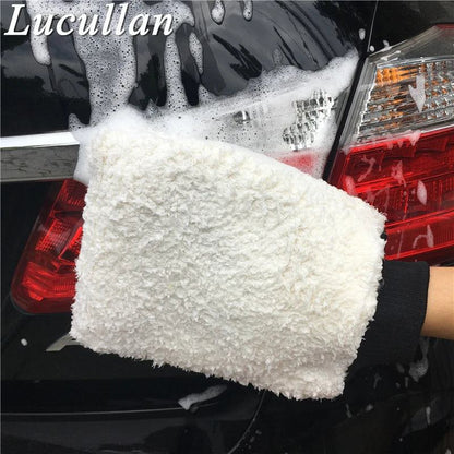 Lucullan Latest Ultra Soft Car Wash Mitt Easy To Dry Microfiber Premium Auto Detailing Mitt Best For Two Buckets Wash - PST PS Tradings