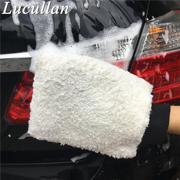 Lucullan Latest Ultra Soft Car Wash Mitt Easy To Dry Microfiber Premium Auto Detailing Mitt Best For Two Buckets Wash - PST PS Tradings