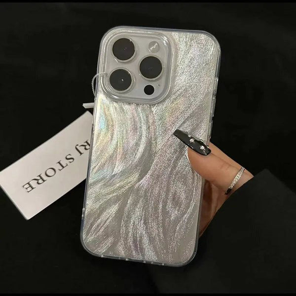 Luxury Siliver Laser Feather Yarn Phone Case For Infinix Hot 40 Pro 30 40 40i 30i 12i 8 9 10 11 Play NFC on Hot 10 Lite 4G Cover - PST PS Tradings