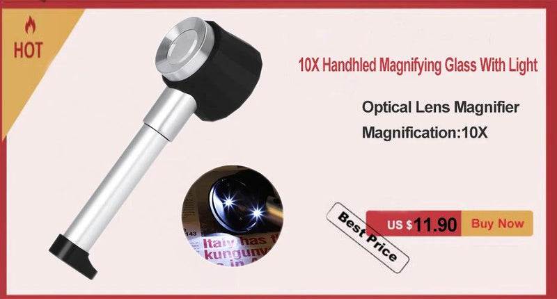 Magnifier Glasses With LED Light, Headband Illumination Magnifier Loupe With 5 Lens, Magnifying Glass for Reading Repair Craft