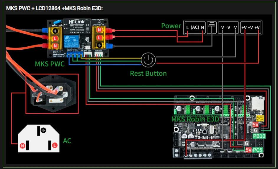 Makerbase MKS PWC Power Monitoring auto power off Continued to Play Module  automatically put off power detect 3D printer parts