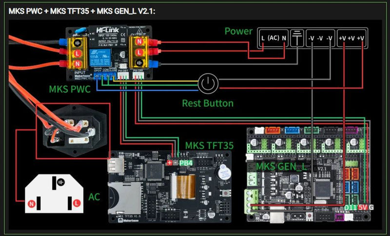 Makerbase MKS PWC Power Monitoring auto power off Continued to Play Module  automatically put off power detect 3D printer parts