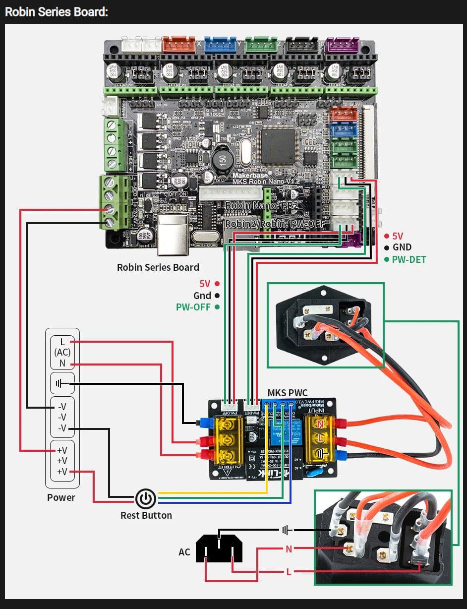 Makerbase MKS PWC Power Monitoring auto power off Continued to Play Module  automatically put off power detect 3D printer parts