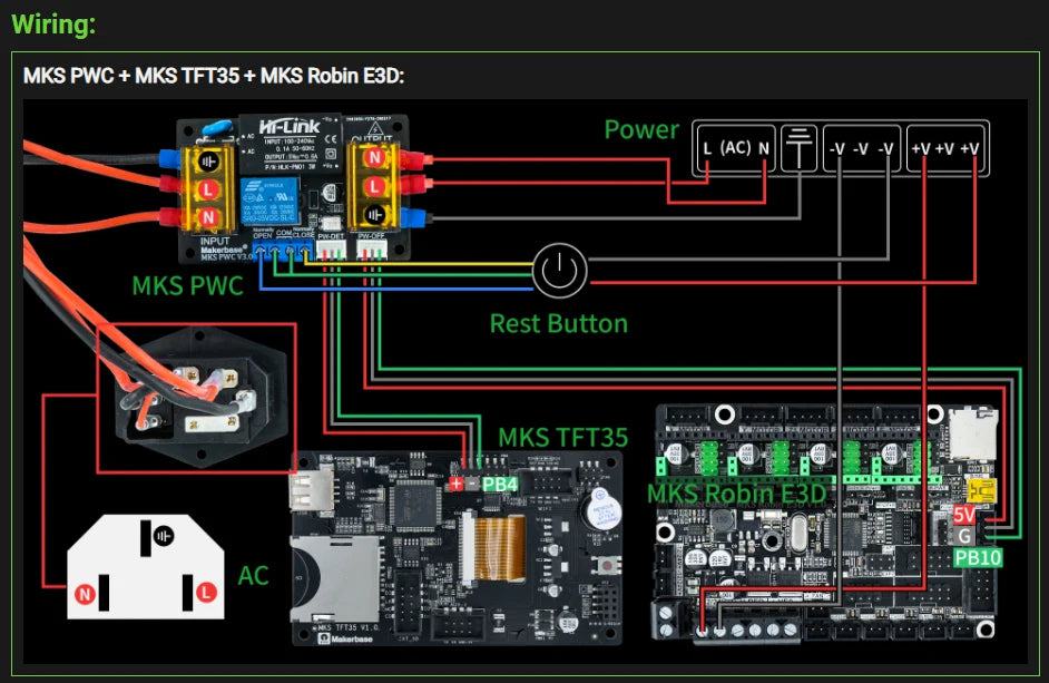 Makerbase MKS PWC Power Monitoring auto power off Continued to Play Module  automatically put off power detect 3D printer parts