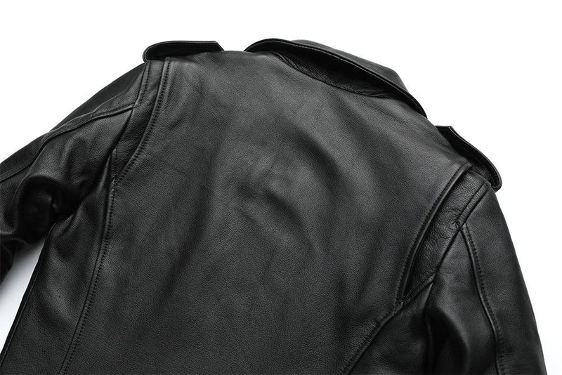 MAPLESTEED Classical Motorcycle Jackets Men Leather Jacket 100% Natural Cowhide Thick Moto Jacket Winter Sleeve 61-69cm 8XL M192