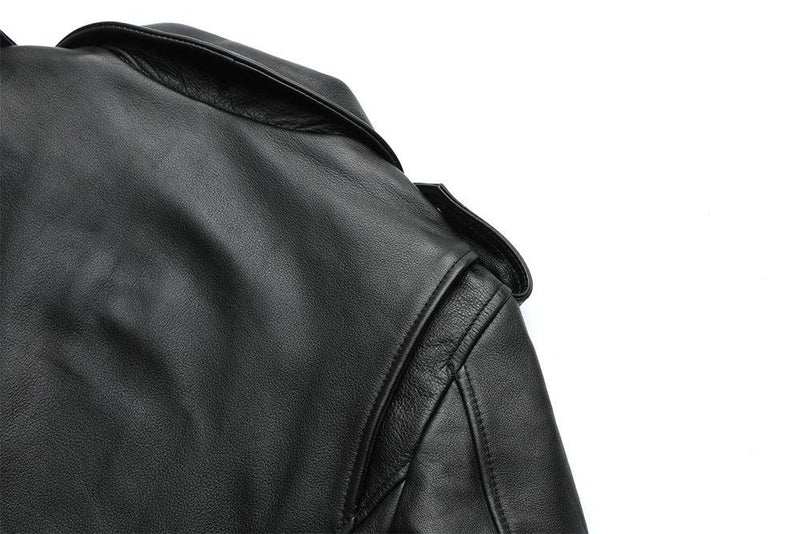 MAPLESTEED Classical Motorcycle Jackets Men Leather Jacket 100% Natural Cowhide Thick Moto Jacket Winter Sleeve 61-69cm 8XL M192