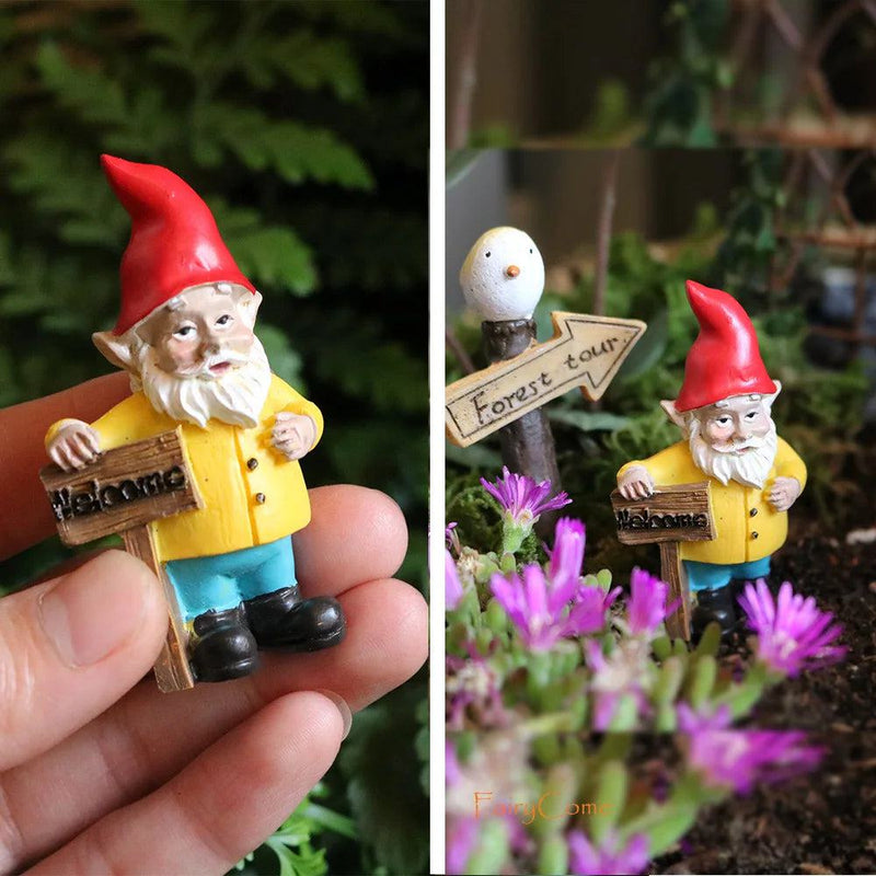 Miniature Fairy Garden Gnomes Figurines Set Resin Animals Mini Small Funny Dwarf Decorations Statues Ornaments Collection Indoor - PST PS Tradings